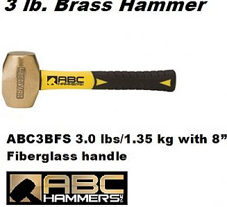 Brass Drilling Hammers 3.0 lbs / 1.35 kg